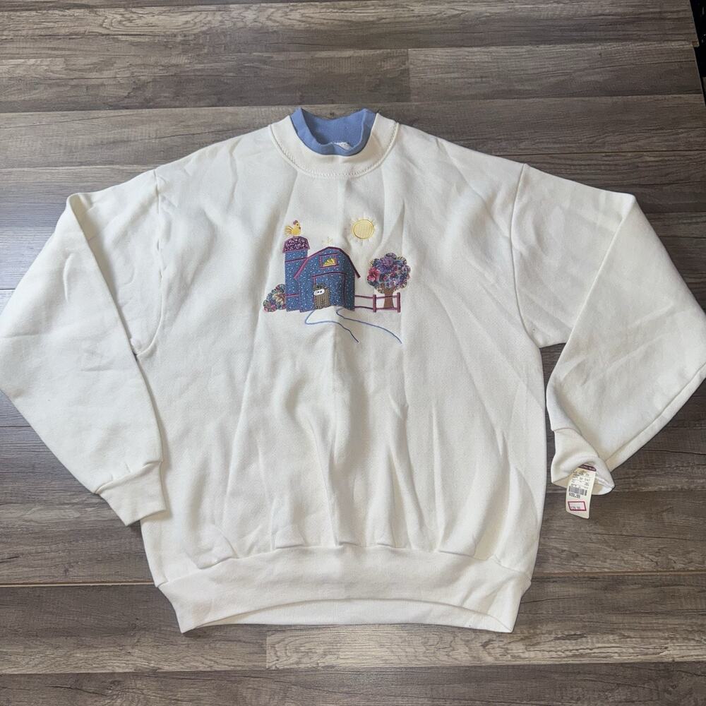 Vintage 90s Gopher Sport Crewneck Sweatshirt USA Made Farm Barn Cottagecore NWT
